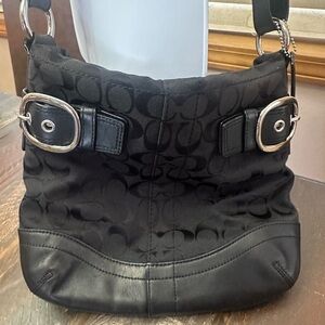 Coach Black Crossbody Bag with Signature Pattern